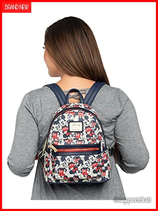Loungefly Disney Mickey Mouse Mini Backpack Faux Leather Handbag